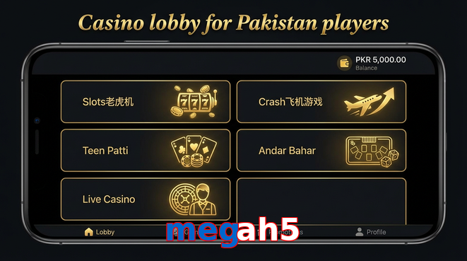Lobby view of Megah5 for Pakistan users
